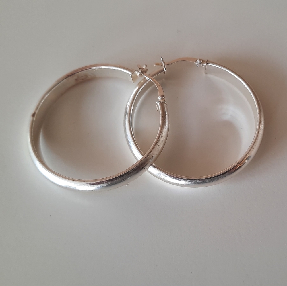 Genuine Sterling Silver Hoop Earrings